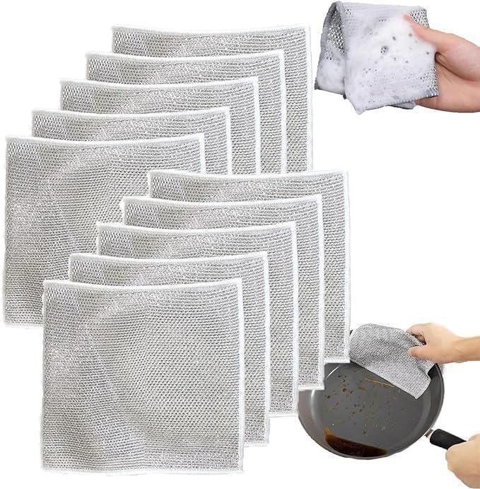 Multipurpose Wire Rags for Quick, No-Mess Home Cleaning Pack of 10